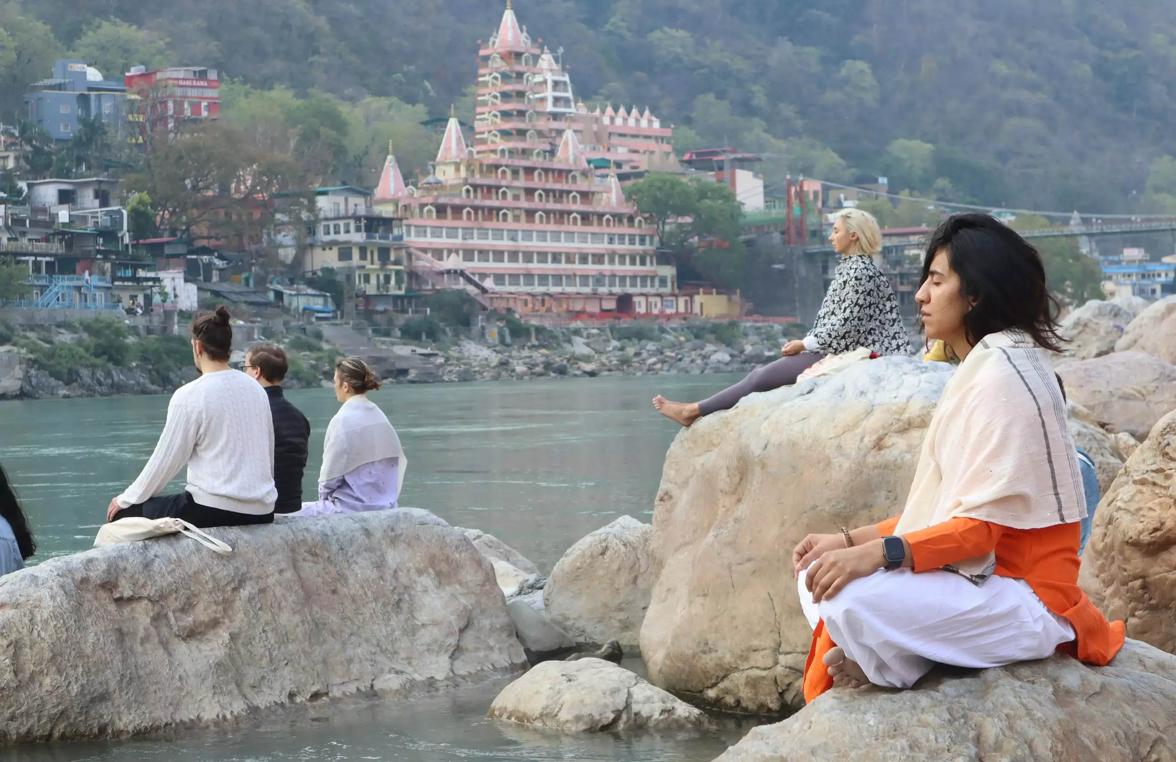 Outdoor Yoga Practice in Rishikesh